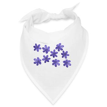 Leberblümchen retro design flowers Garten März - Bandana - Weiß - Vorne