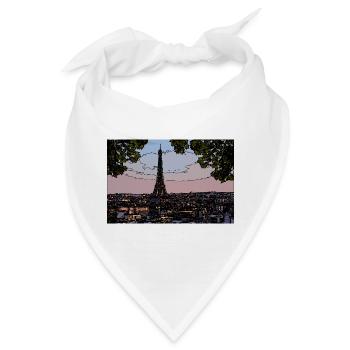 Paris Abendstimmung am Eiffelturm - Bandana - Weiß - Vorne