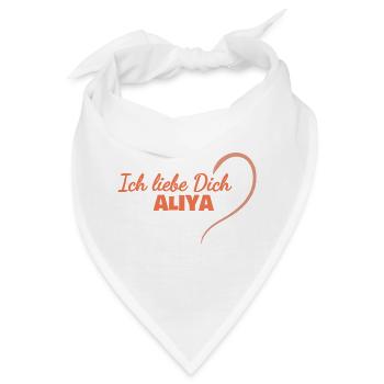 Aliya als Herz - Bandana - Weiß - Vorne
