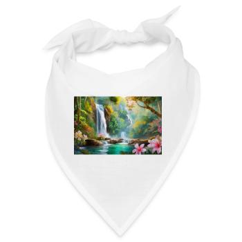 Dschungelwasserfall Traum - Bandana - Weiß - Vorne