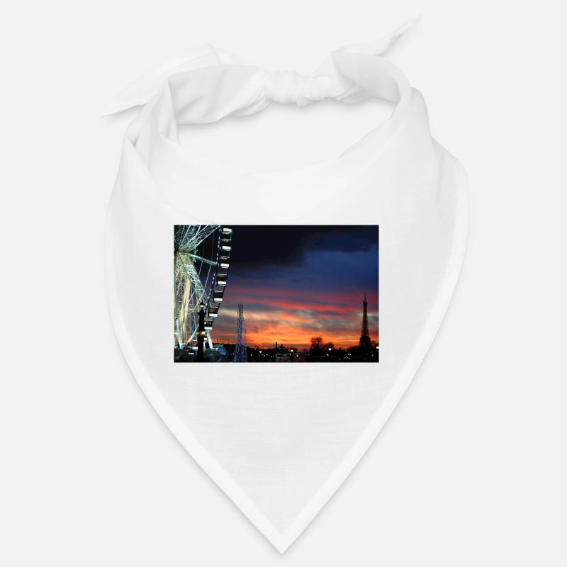 Paris at Sunset Ferris Wheel Bandana