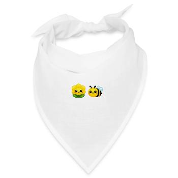 Sunny Bloom und Bee Duo Kawaii-Stil - Bandana - Weiß - Vorne