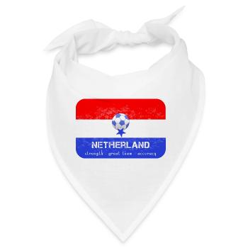 Niederlande Fahne mit Fußball Fußballteam Trikot - Bandana - Weiß - Vorne