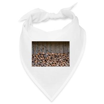 Rustikaler Holzstapel Naturlook - Poster - Bandana - Weiß - Vorne