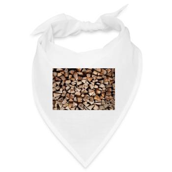 Rustikaler Holzstapel Brennholz Poster - Bandana - Weiß - Vorne