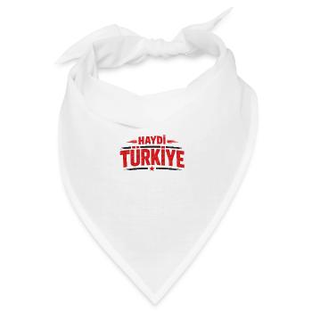 Haydi Türkiye Rotes Distressed Design - Bandana - Weiß - Vorne