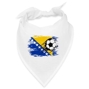 Bosnien Flagge Fußball used - Bandana - Weiß - Vorne