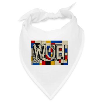Mondrian Geometrische Wortkunst - Bandana - Weiß - Vorne