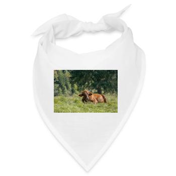 Alpen-Idylle: Kuh auf bayerischer Alm - Bandana - Weiß - Vorne