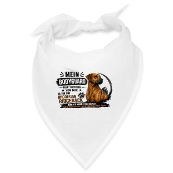 Bodyguard Rhodesian Ridgeback Spruch - Bandana - Weiß - Vorne