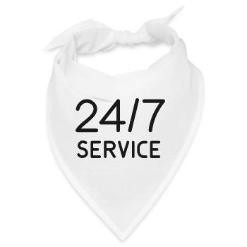 24/7 Service-Hotline-Symbol rund um die Uhr Unterstützung Sy - Bandana - Weiß - Vorne