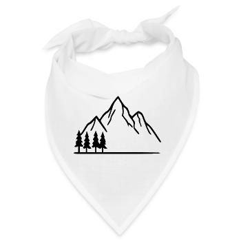 Berge wandern Sonne Wanderurlaub Geschenk minimal  - Bandana - Weiß - Vorne