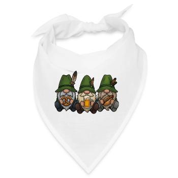 Wichtel Zwerge Volksfest Trachten Ersatz Geschenk - Bandana - Weiß - Vorne