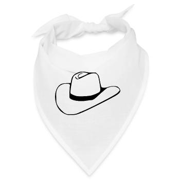 Cowboy Cowboyhut Linedance Geschenk - Bandana - Weiß - Vorne