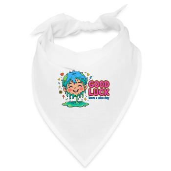 GOOD LUCK - Drippy Happy Face - Have a nice day - Bandana - Weiß - Vorne