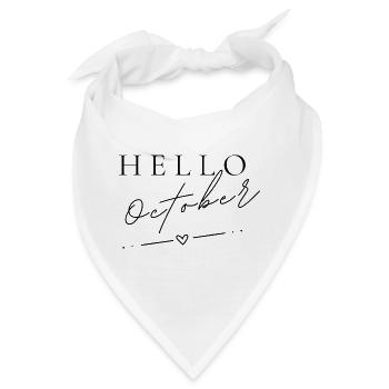 Hello October | Minimal Herbst Design - Bandana - Weiß - Vorne