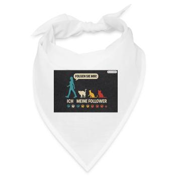 Ich meine follower Katzen Freund - Bandana - Weiß - Vorne