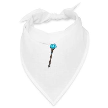 Magischer Kristallstab Blau - Bandana - Weiß - Vorne