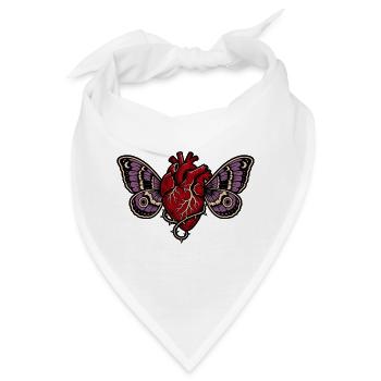 Anatomische Herz-Gotische Mottenkunst - Bandana - Weiß - Vorne
