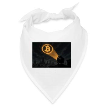 Bitcoin Scheinwerfer über der Stadt - Bandana - Weiß - Vorne