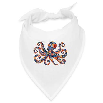 Patchwork-Oktopus Farbenzauber - Bandana - Weiß - Vorne