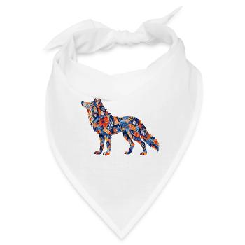 Patchwork Wolf Farbenspiel - Bandana - Weiß - Vorne