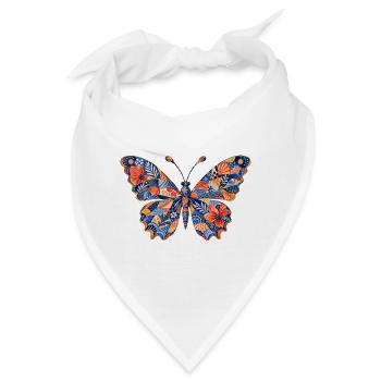 Patchwork Schmetterling Muster - Bandana - Weiß - Vorne