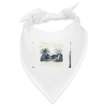 West Coast California Surfstrand - Bandana - Weiß - Vorne
