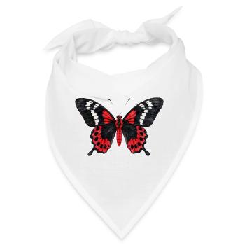 Crimson Rose Butterfly Pachliopta hector - Bandana - Weiß - Vorne