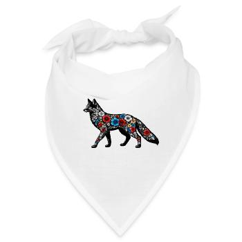 Blütenfuchs Silhouette - Bandana - Weiß - Vorne