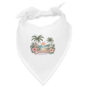 Sonnenschein & Gute Vibes – Sommer am Strand - Bandana - Weiß - Vorne