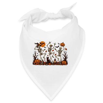 Tanzende Skelette Halloween Vintage - Bandana - Weiß - Vorne