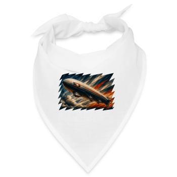 Zeppelin im Art Deco Stil - Bandana - Weiß - Vorne