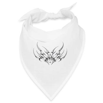Metallische Tribalflügel Symmetrie - Bandana - Weiß - Vorne