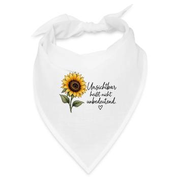 Unsichtbar heißt nicht unbedeutend – Sonnenblume - Bandana - Weiß - Vorne