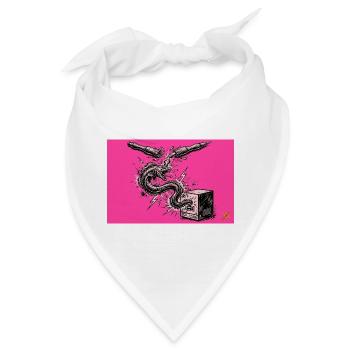 Anarchischer Aal fließt von Kugelschreiber in USB - Bandana - Weiß - Vorne