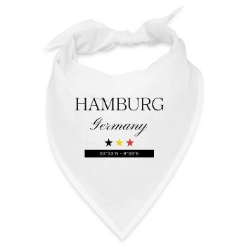 Hamburg Deutschland Souvenir Reise minimalistisch - Bandana - Weiß - Vorne