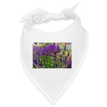 Bumblebee on Purple Salvia Flowers - Bandana - Weiß - Vorne