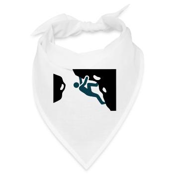 Boulderer Ueberhang Silhouette - Bandana - Weiß - Vorne
