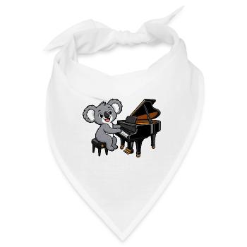 Koala am Klavier - Bandana - Weiß - Vorne