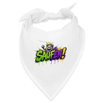 Saufen Neon Graffiti Bierkan - Bandana - Weiß - Vorne