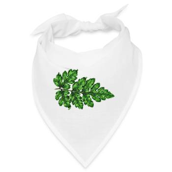 Grüne Blattstruktur Botanischer Druck - Bandana - Weiß - Vorne
