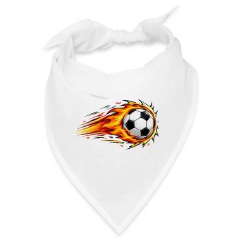 Flammender Fußball-Dynamikschlag - Bandana - Weiß - Vorne
