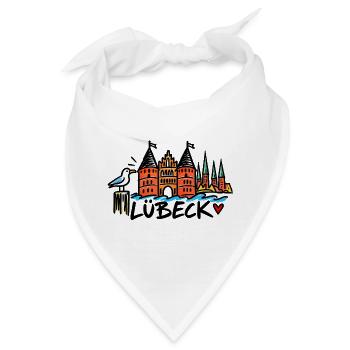Lübeck - Hansestadt Lübeck - Ostseeküste - Bandana - Weiß - Vorne