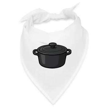 Dunkler Schmortopf Illustration - Bandana - Weiß - Vorne