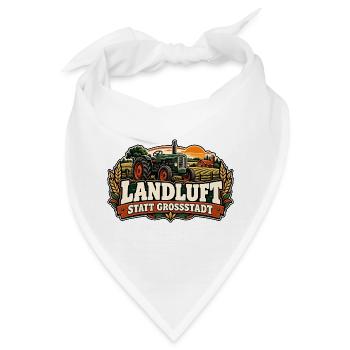 Landluft statt Großstadt Traktor / Landleben - Bandana - Weiß - Vorne
