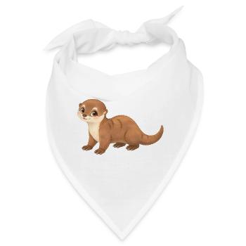 Otter – niedlicher kleiner Fischotter - Bandana - Weiß - Vorne
