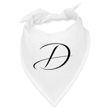 Name mit D Initiale für Daniel David Diana Dennis - Bandana - Weiß - Vorne