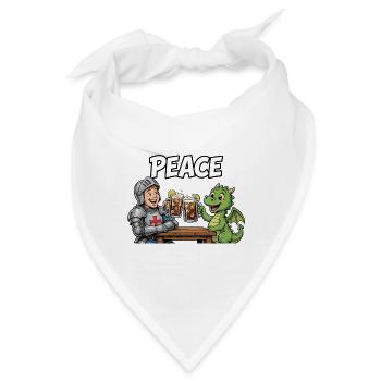 Ritter trifft Drache: Friedenstoast - Bandana - Weiß - Vorne