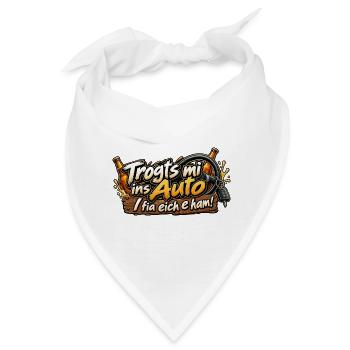 „Trogts mi ins Auto… 😂🚗“ - Bandana - Weiß - Vorne